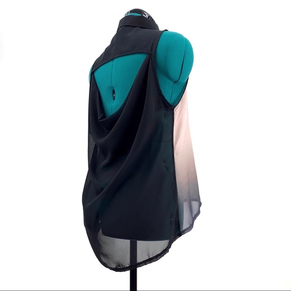 Windsor Sheer High-Low Sleeveless Open Back Top, Medium - Picture 6 of 16